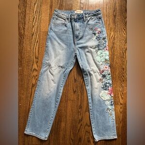 DRIFTWOOD Light Blue Floral Embroidered Jeans